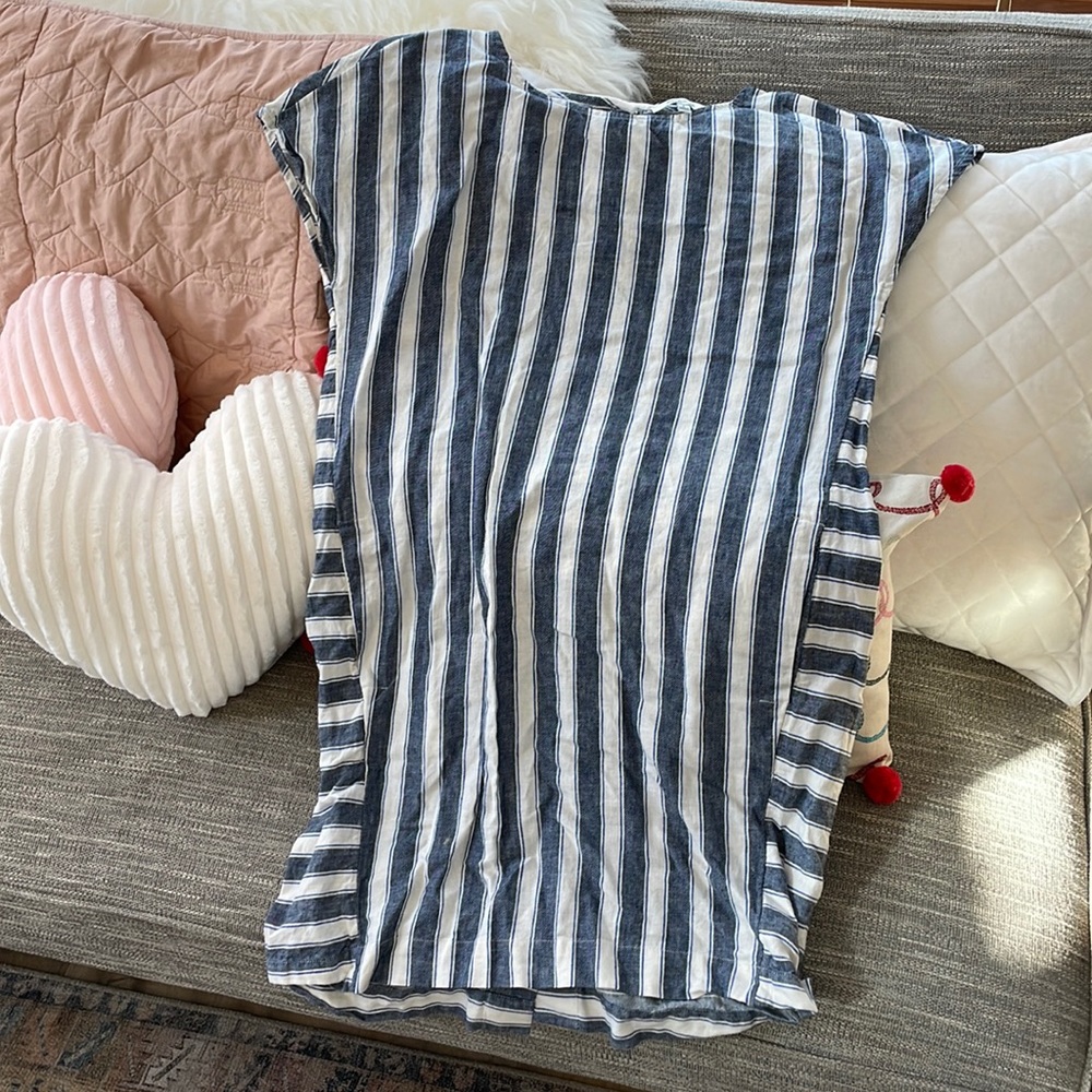 NWOT Madewell summer mini dress in blue and white stripes